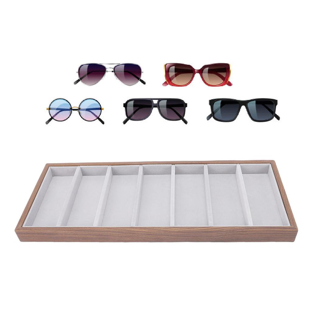 Sunglass   Tray 7 Grid   Glasses Jewelry Tray Display Case Multipurpose for Ties Socks Watches