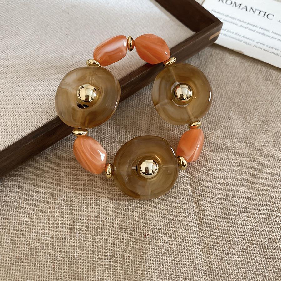 Europäische Retro Geometrische Perlen Edelstahl Choker Halskette