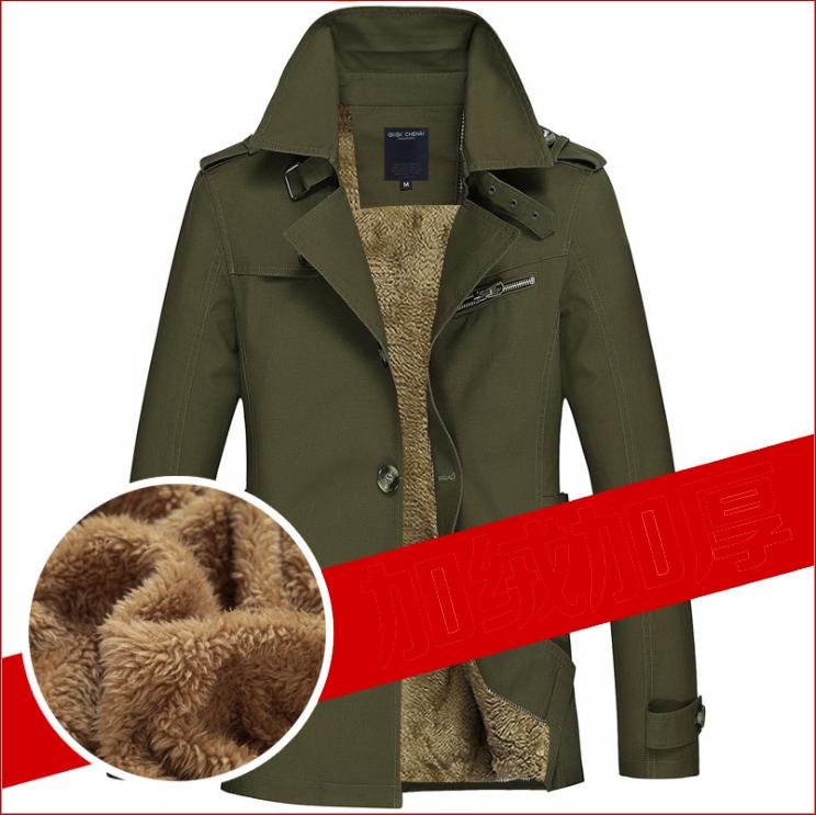 Jesienna i zimowa moda męska Casual Jacket w długim trenczu Cotton Wash Jacket