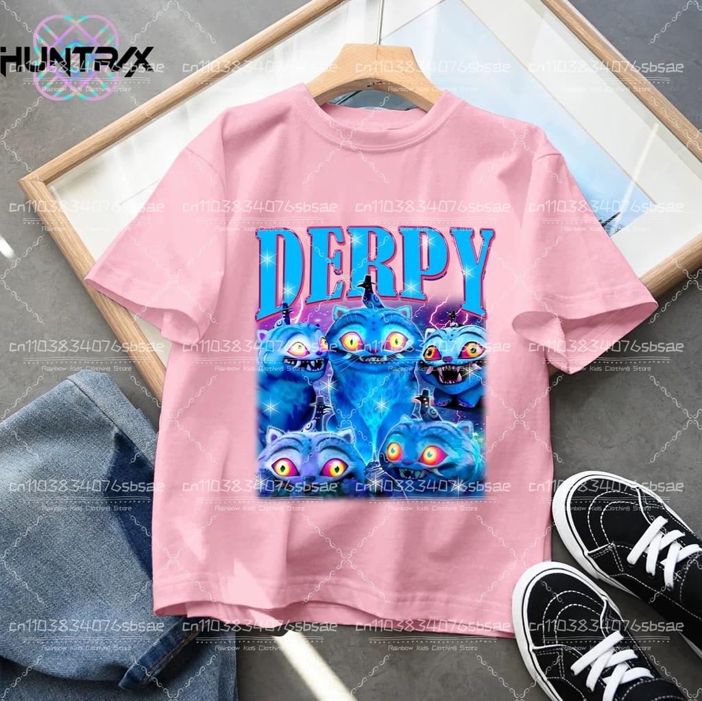 Sommarbarn T-shirt KPop Demon Hunters Rundhalsad Tecknad Flickor Pojkar T-shirt Vardaglig Tryck Mode Vardagliga Flickkläder