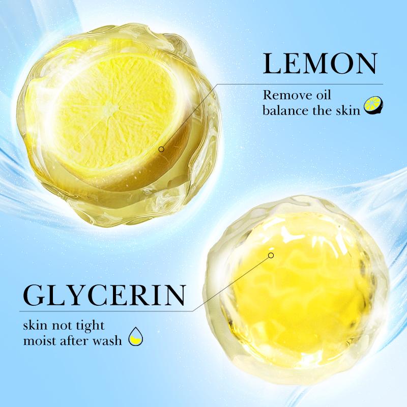 SADOER Peach Green Tea Lemon Facial Cleanser Face Wash Foam Face Cleanser Moisturizing Deep Cleansing Facial Skin Care Cleanser