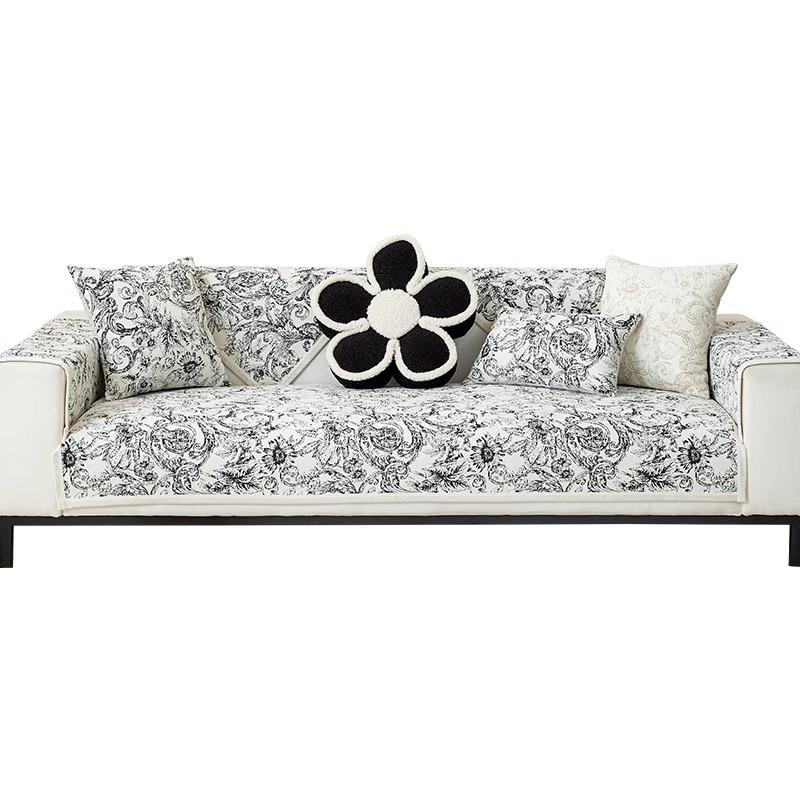 Chenille Sofa Cushion Four Seasons Universal Non-Slip  New French Style Retro Sofa Cover Cloth Cushion Light Luxury