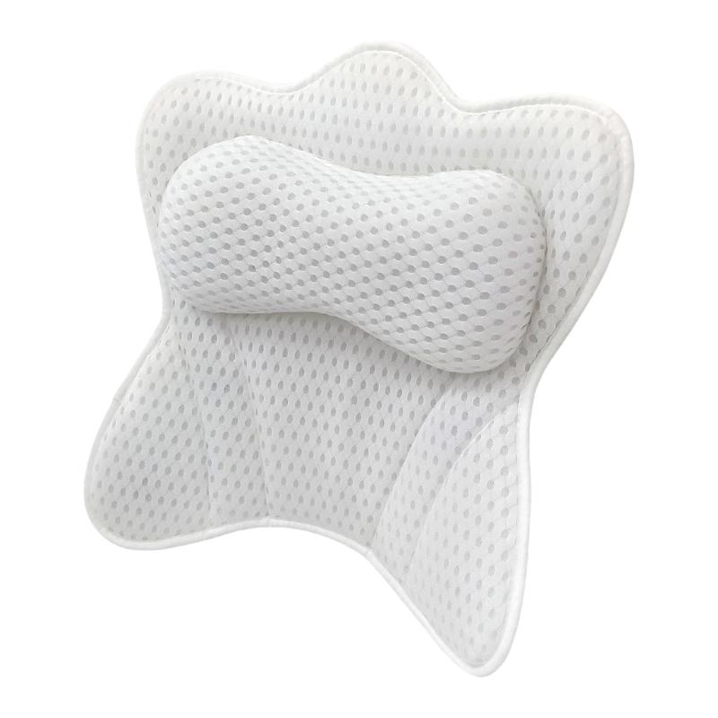 Bath Pillow AntiSlip Suction Cups High Density Foams Neck Pillows MultiPosition Support Spa Comfort Neck Supports