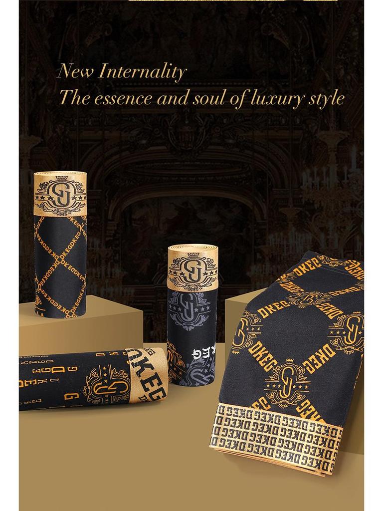 Luxurious Black & Gold Men's 3D Pouch Boxer Briefs - Antibacterial Pure Cotton