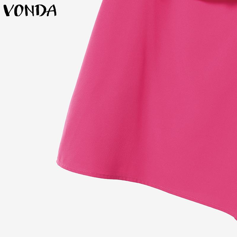 VONDA Summer Sets Women Short Sleeve Ruffled Tops and Mini Skirts Suits Outfits