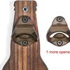 Wooden Wall Mounted Beer Opener With Cap Catcher For Bar Kitchen Decor