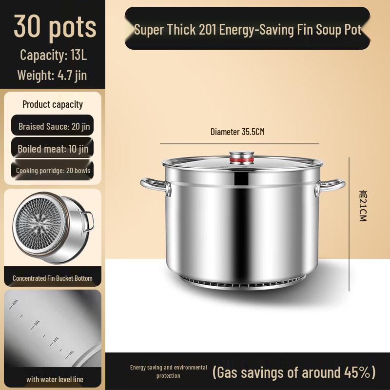 RSRDDY Commercial Extra Thick Stainless Steel Stew Pot