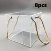 8pcs Transparent PVC Gift Boxes with Polyester Cord Handles Square Clear Box Gift Packing Box Jewelry Ornament Packaging Display Clear Display Cases