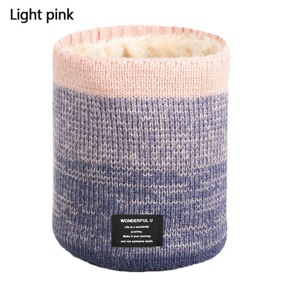 

Unisex Thick Necks Neckerchief Collar Knitted Ring Scarf Plus Velvet світло-рожевий колір