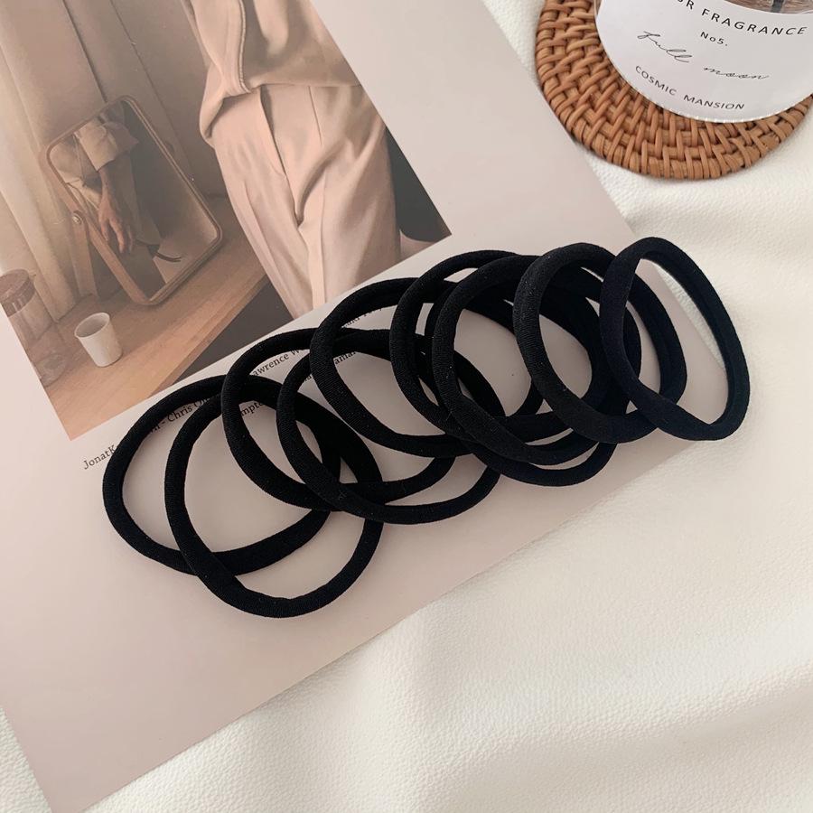 Супермягкие бесшовные резинки для волос - 10 шт., высокая эластичность, черные резиновые резинки для волос, универсальные аксессуары для волос