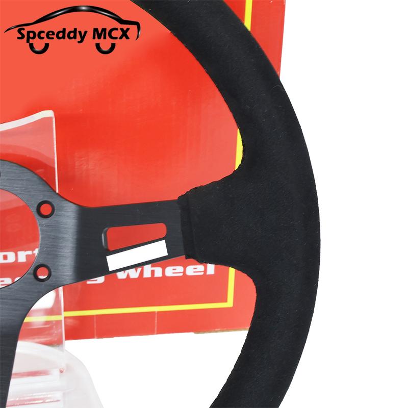 13.5inch 335mm Racing Steering Wheel Suede Deep Dish Car Sports