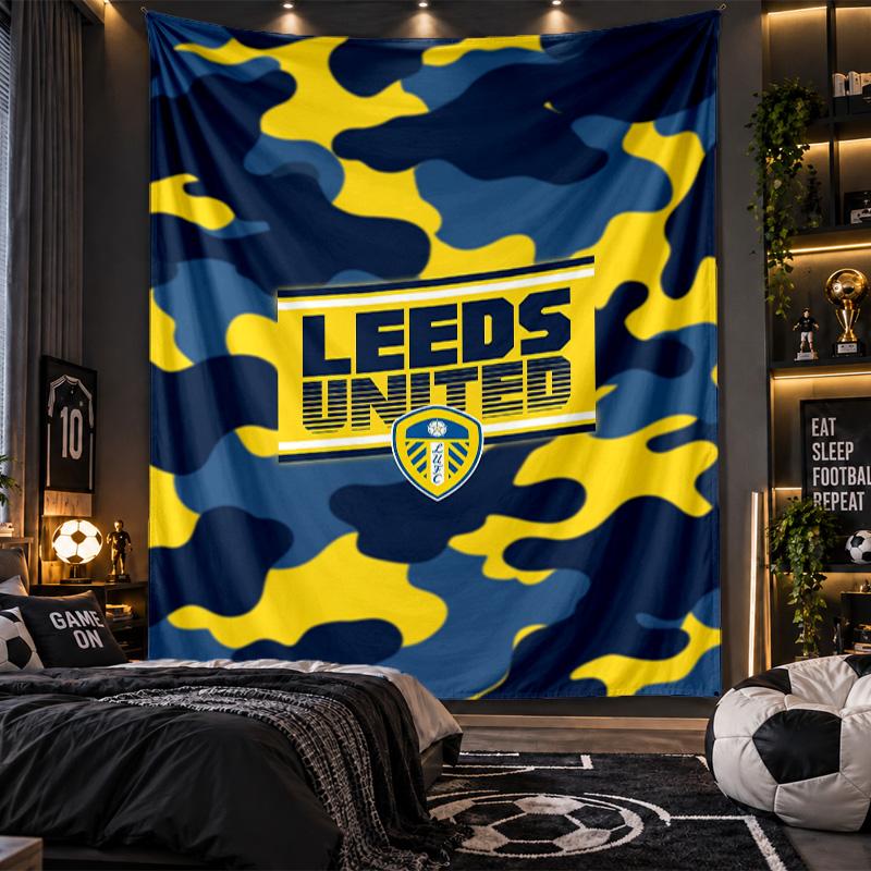 Wall Hanging Tapestry Leeds United Football Print Cloth for Living Room Bedroom Home Decor