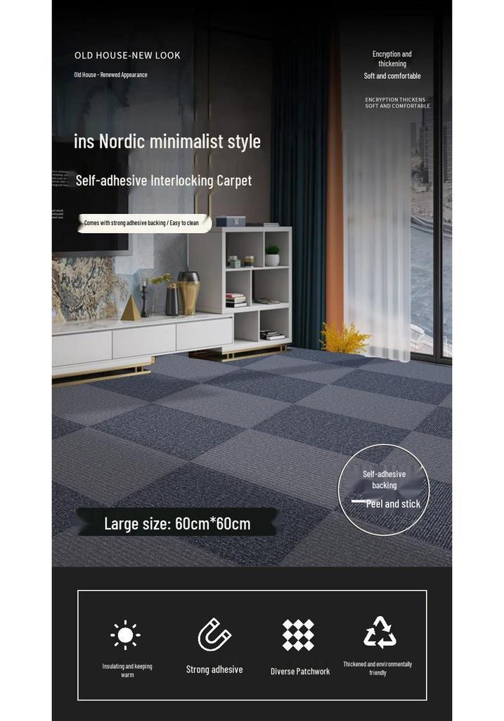 Large Non-Slip Soundproof Carpet for Living Room, Bedroom, and Office