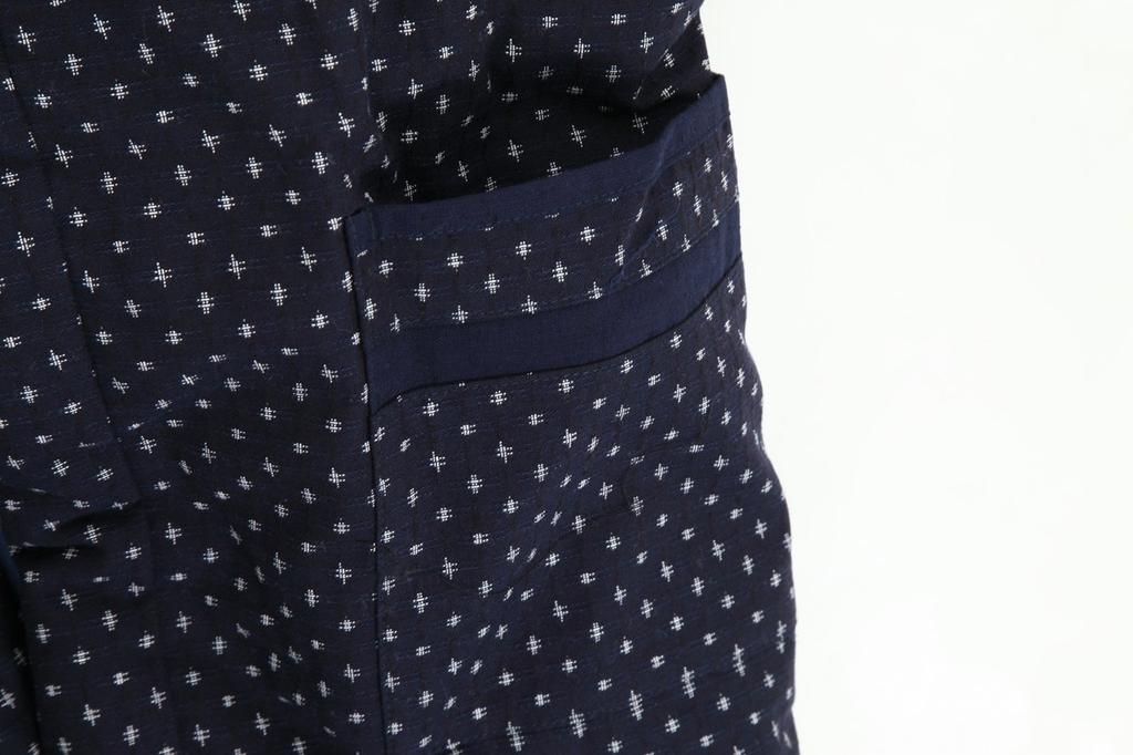 Edoten Cotton Hanten In Kurume Weave Navy Blue (Chanchanko) (Made Japan) (Large)