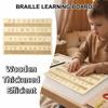 Thickened Braille Alphabet Board Wooden Tactile Letter Number Panel  Blind Children Learning