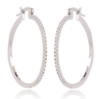 [R7193] - Silver Hoop Earrings 'Sissi' Silver White (rhodium) - 30mm 1mm