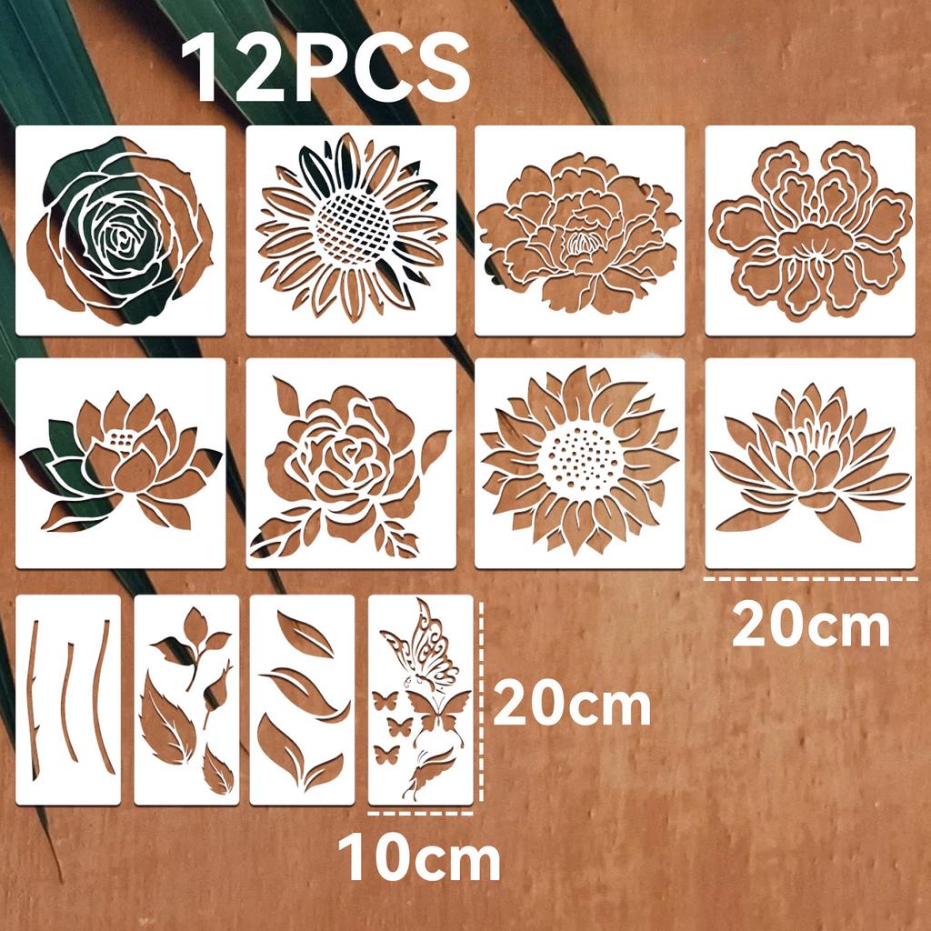 Flowers, Butterflies, Hollow Templates for Painting, Spray Painting, Spray Printing, and Missing Printing Boards, Diy, Horticultural Design Templates