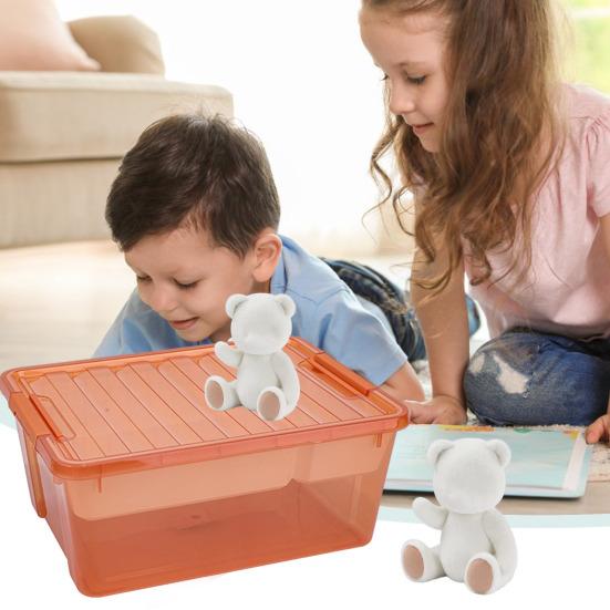 Plastový úložný box s děleným tácem Velkokapacitní Průhledný Stohovatelný Úložný koš na hračky Herna Kontejner s víkem