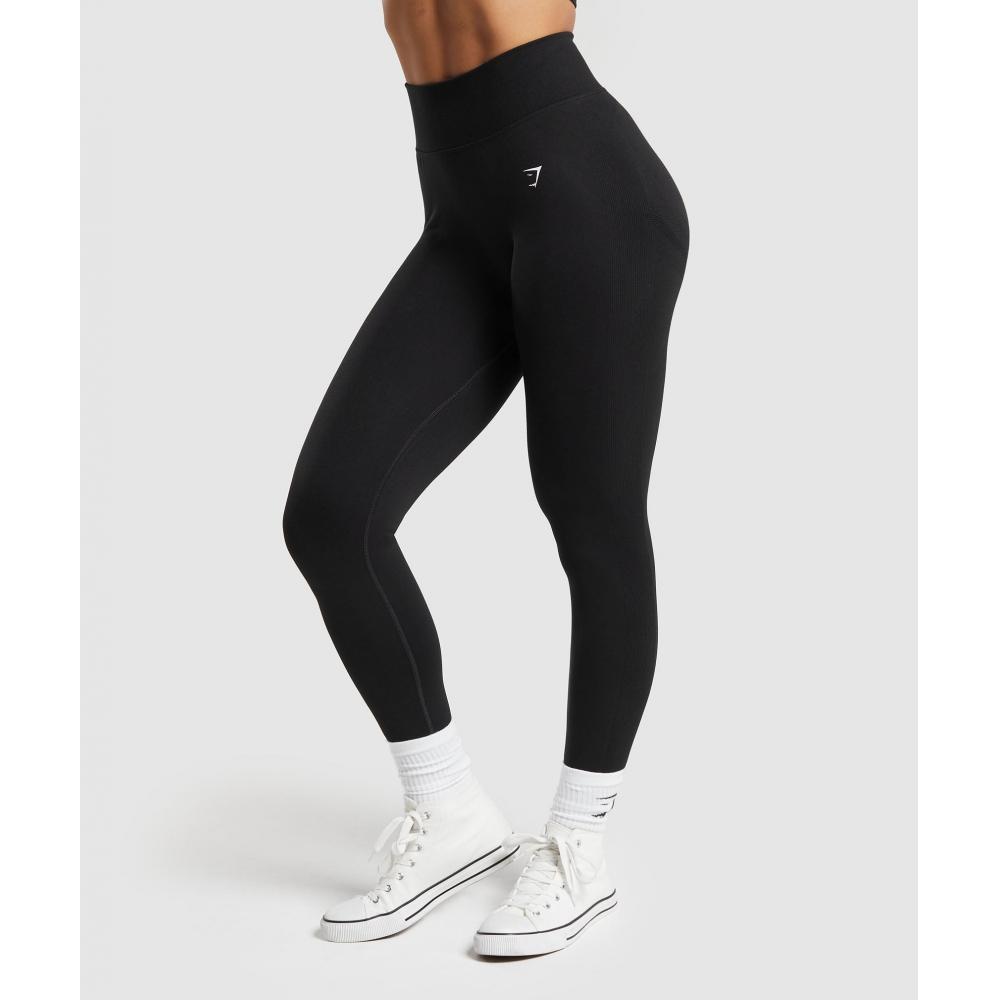 Gymshark Leggings sin costuras Lift Contour en color negro jaspeado B6a9c Bcg7
