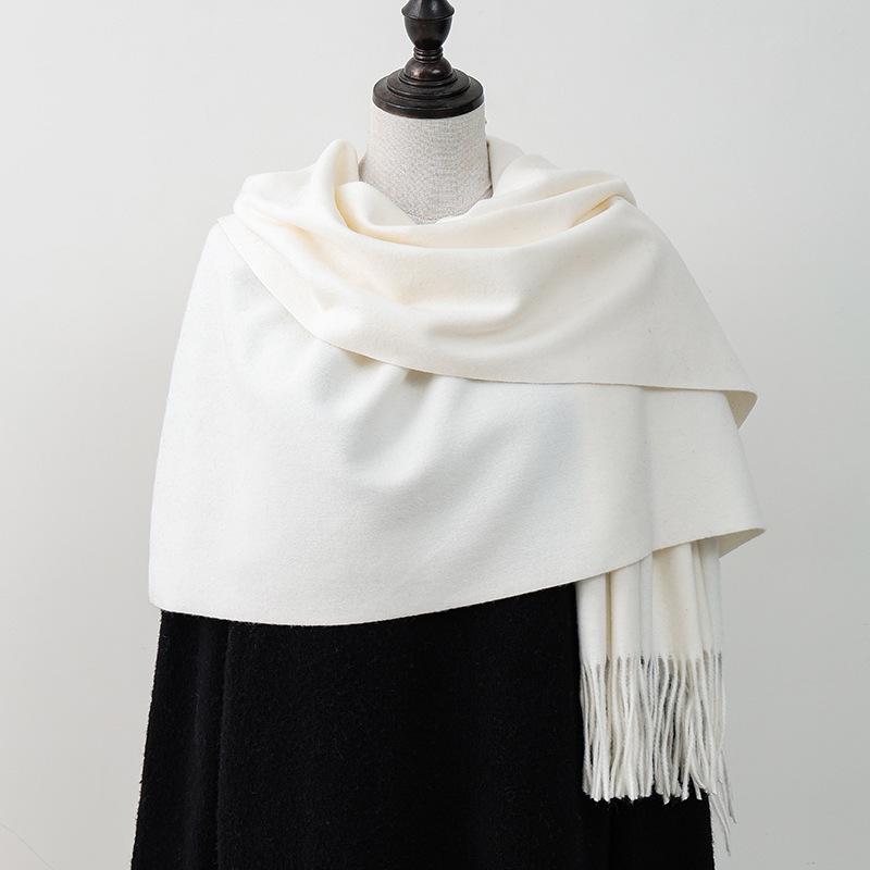 Women's Double-sided Wool Cashmere Scarf Shawl: New High-end Autumn/Winter 2026 Style