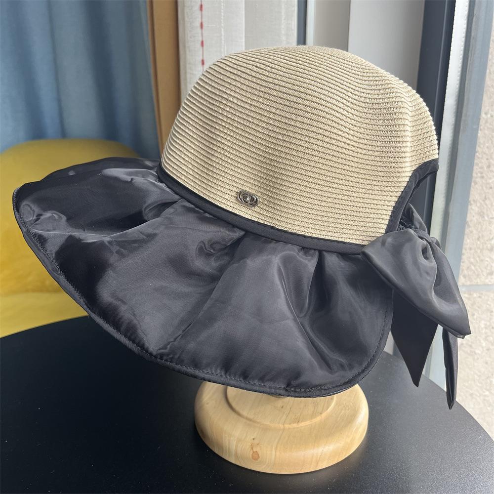 

Новая летняя панама с большими полями, защита от УФ-лучей, пляжная шляпа, дышащая, защита от солнца, солнцезащитный козырек, дорожная шляпа от солнца, женская шляпа Adult average size чёрный