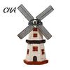 Metal Blade Windmill Model Dutch Ornaments, Mini Vintage Holland Statue, Resin Artwork, Country Style Desktop Decor Classic Model, Rustic Ornament for