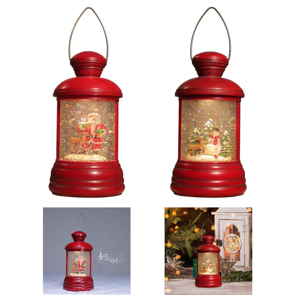 Illuminated Snow Globe Christmas Lantern for Home Decoration
