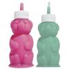 Bear Sippy Cup with Markings Silicone Straw Cup for Babies 8oz Translucent Drinking Bottle for Milk & Juice Training