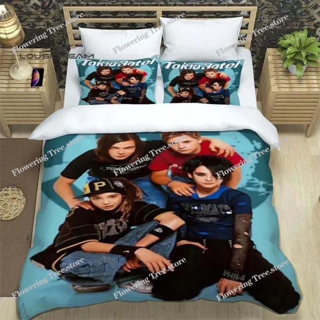 Rock band Duvet Cover Set HD Comforter Cover Tokio Hotel band printed Bedding Set for Kids Bedding Sets Bedclothes Bedroom Decor