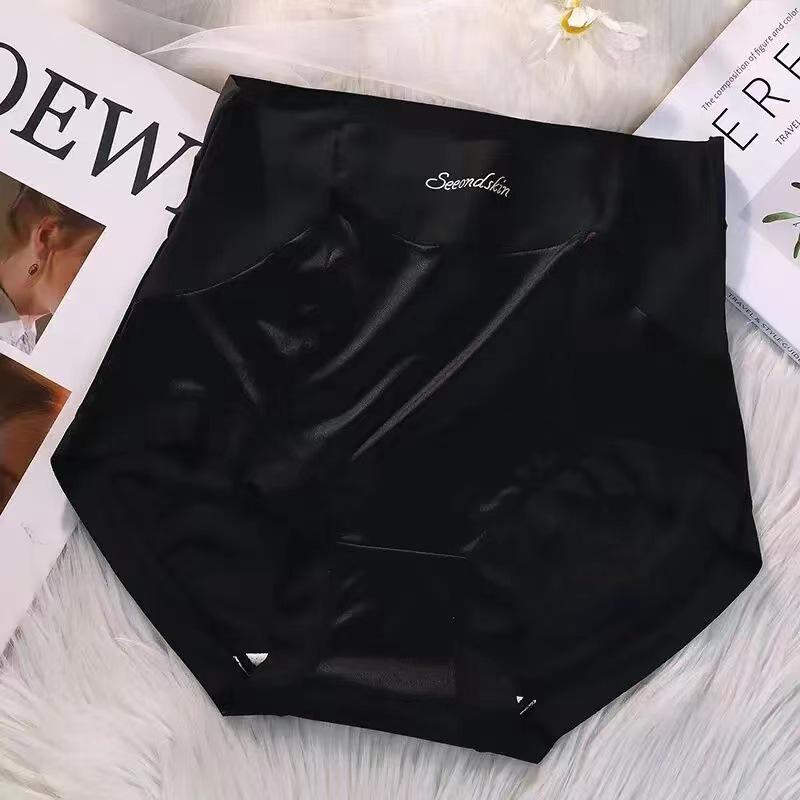 Majtki bezszwowe satynowe z wysokim stanem i kontrolą brzucha - Oddychające, uczucie nagości, wygodne, podnoszące biodra damskie majtki.