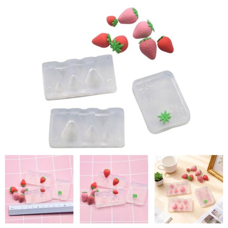 Flexible Silicone Mini Strawberry Mold For DIY Resin Casting Crafting Tiny Decorations Handmade Jewelry And Craft Items