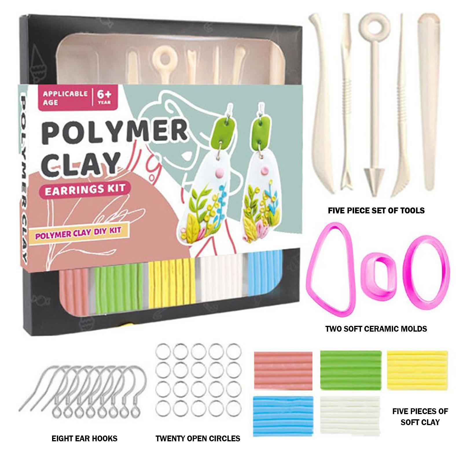 

Не требующие выпекания высушенные серьги керамический набор инструментов ручная работа DIY материал упаковка One Size