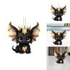 Car Decor Acrylic Flat Surface Black Dragon Pendant With Cartoon Style For Vehicle Interior Enhancement