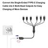 6 in 1 Charging Accessory USB C Splitter Adapter Cable Cord with Multiple Output Charging Up to 6 Devices Simultaneously
