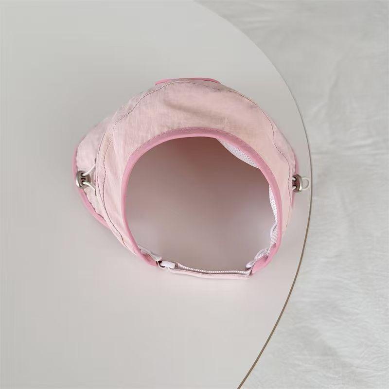 Children's sun protection hat with large eaves summer thin design girls' UV resistant empty top sun protection hat baby sun hat