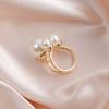 New Fashion Jewelry Elegant Pearl Rings for Women Opening European American Style Rings Wedding Decoration