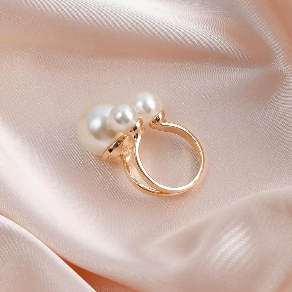 New Fashion Jewelry Elegant Pearl Rings for Women Opening European American Style Rings Wedding Decoration