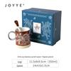 JOYYE Embroidered Ceramic Mug Set with Spoon