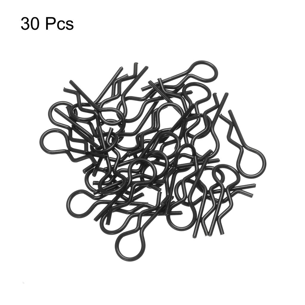 Uxcell Set 90-Grad-Winkel Karosserieklammern mit gebogenen Federstiften für und Maßstab RC Auto und Crawler Truck Ersatzteile 30-teilig 1/8, 1/10, 1/12 (Schwarz)
