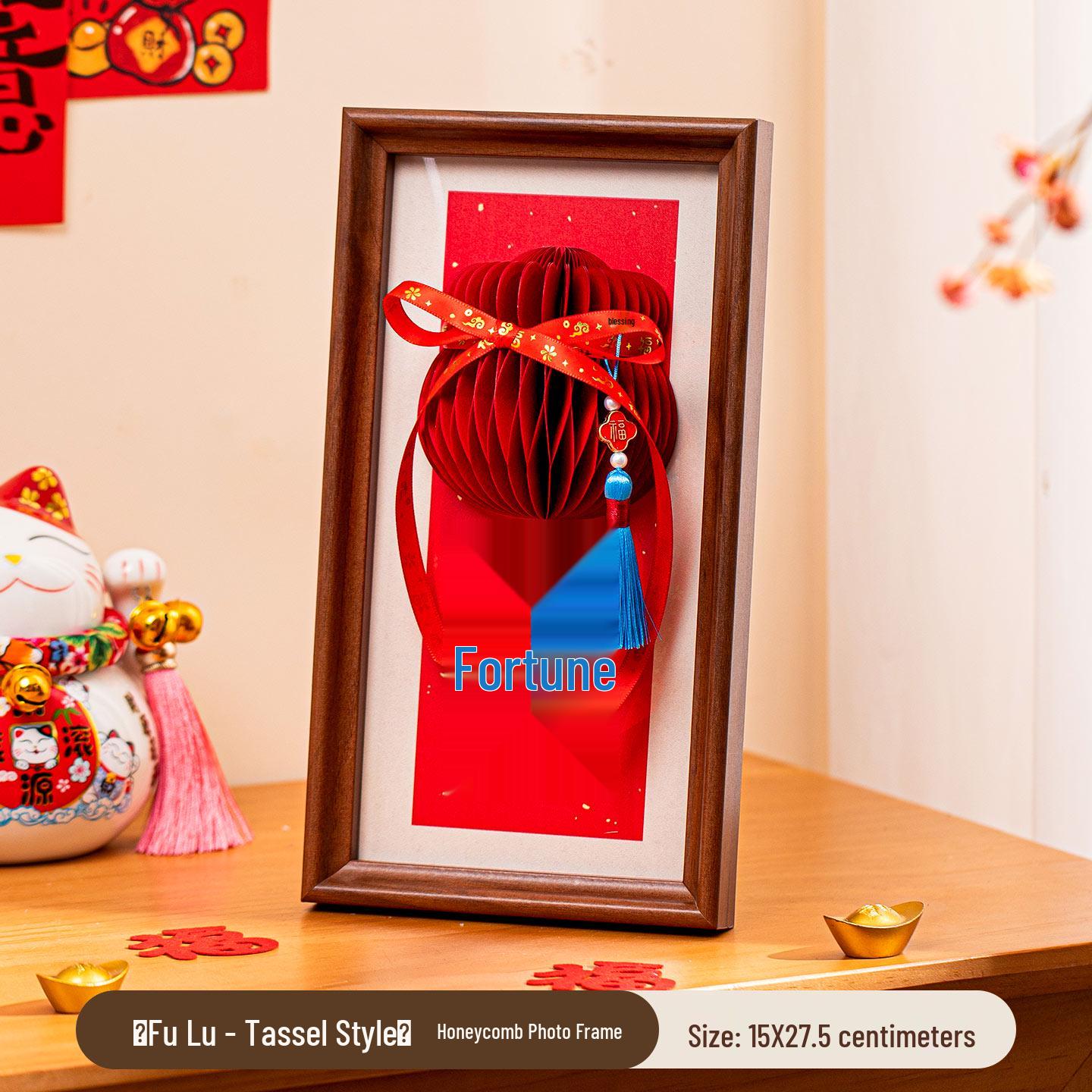 

2026 Year of the Horse 3D Honeycomb Fu Photo Frame New Year Decoration for Living Room