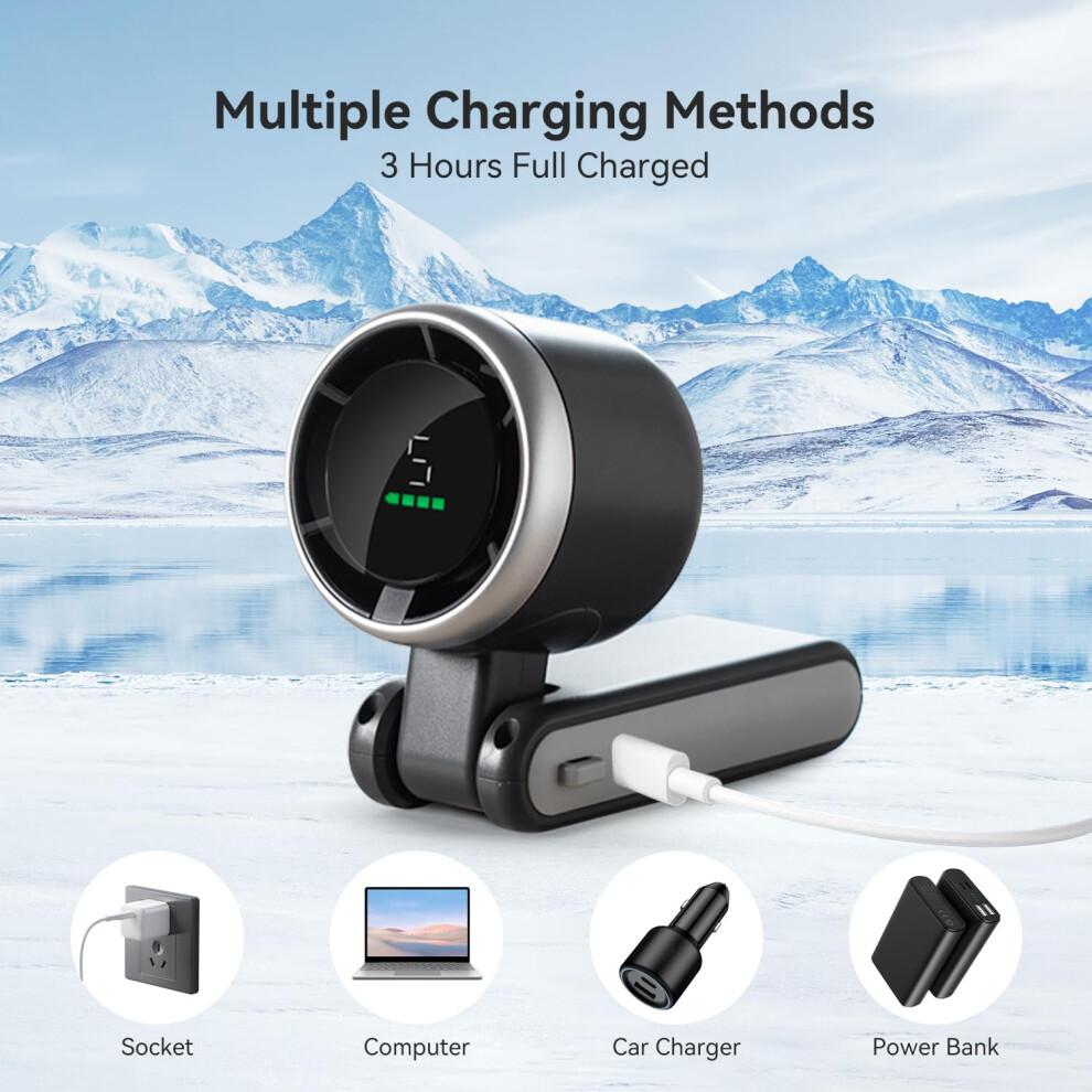 Neuonn Handheld Fan with High Speed (1-5) Cooling Turbo, Portable Handheld Fan with 4000mAh Rechargeable Battery, LED Display 180? Rotation Mini Fan