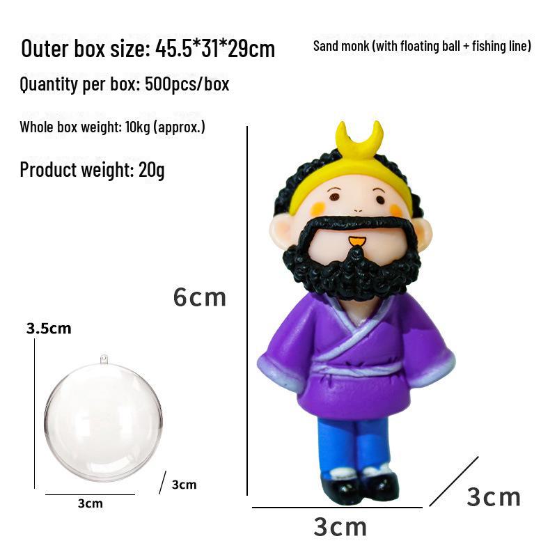 PVC 'Journey To the West' 5-Piece Set: Wukong, Zhu Bajie, White Dragon Horse Fish Tank Ornaments & Micro Landscape Crafts