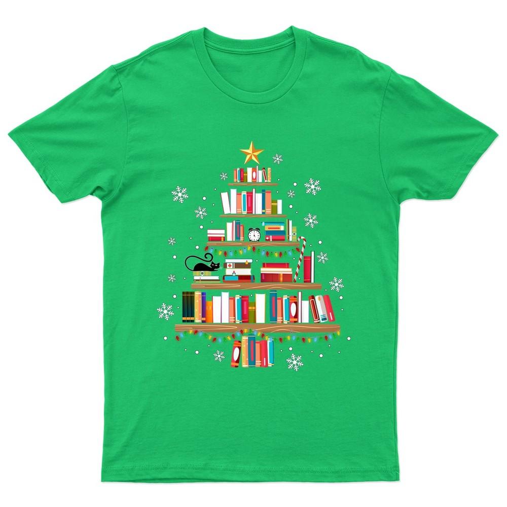 Bookshelf Christmas Reading Holidays TShirt Unisex Gift Retro Funny Unisexs
