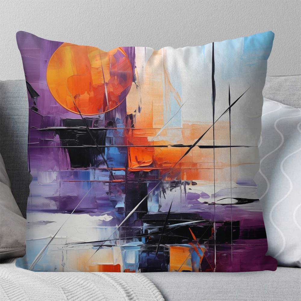 Colourful Abstract Painting Pillow Case Fashion Square Pillowcase Bedroom Sofa Room Ins Decoration Leisure