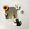 M-Black Cat Pushing Vase Decor Cat Whisker Collection & Memorial Box Fridge Magnet Home Office Decor Perfect Gift For Cat Lovers