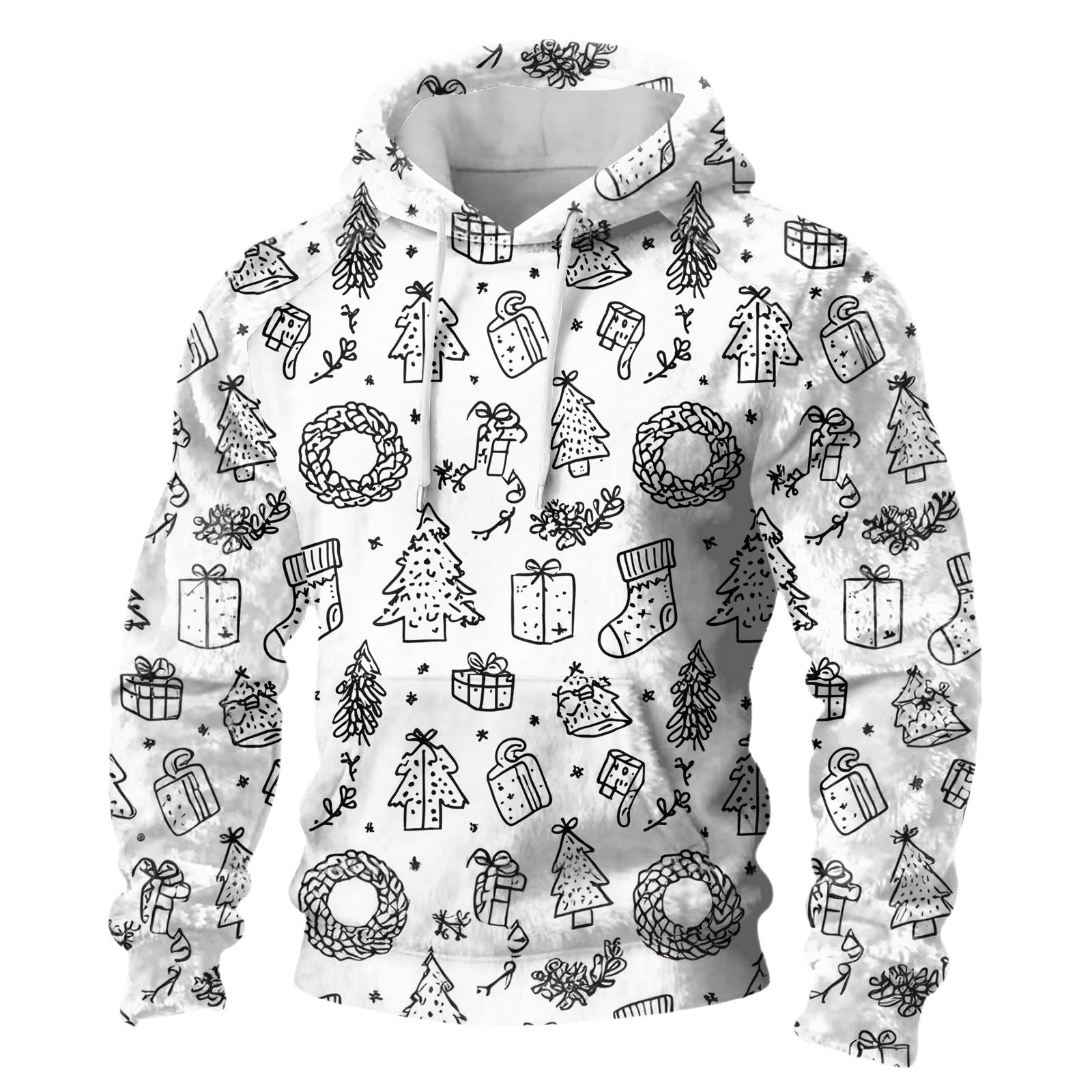 

Мужская повседневная фланелевая толстовка с капюшоном и длинными рукавами L