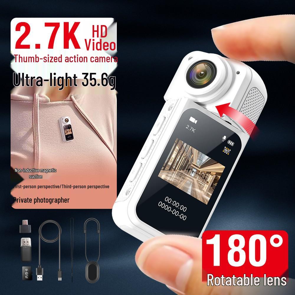 Thumb Action Camera: Anti-shake HD Camcorder for Outdoor Travel, Cycling & Driving with Wide-angle Lens