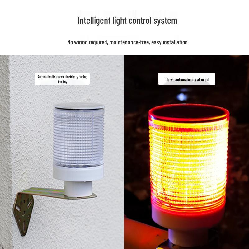 Red-Blue LED Solar Sensor Road Traffic Safety Warning Light