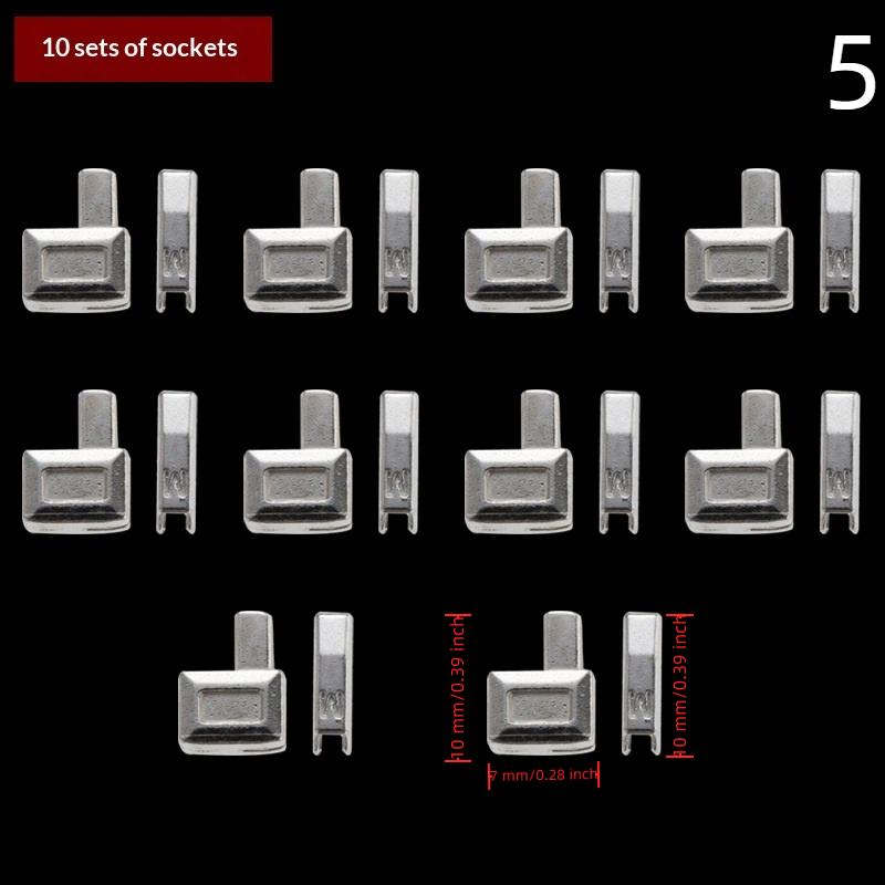 10 Set Non-Slip Stopper Metal Zipper Closure Head Zip End Lock Clothes Zippers Bottom Socket Repair Kit Accessories