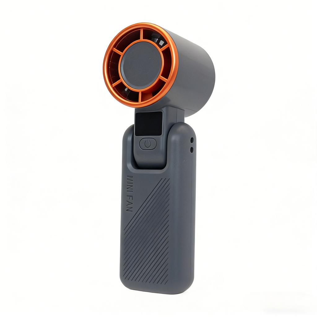 Digital Display Turbine Handheld Fan with Screen, Foldable and Portable, Neck-mounted, Variable Speed Without Limit, Handheld Fan
